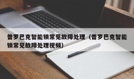 普罗巴克智能锁常见故障处理（普罗巴克智能锁常见故障处理视频）