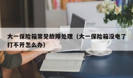 大一保险箱常见故障处理（大一保险箱没电了打不开怎么办）