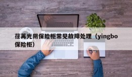 荏苒光阴保险柜常见故障处理（yingbo保险柜）